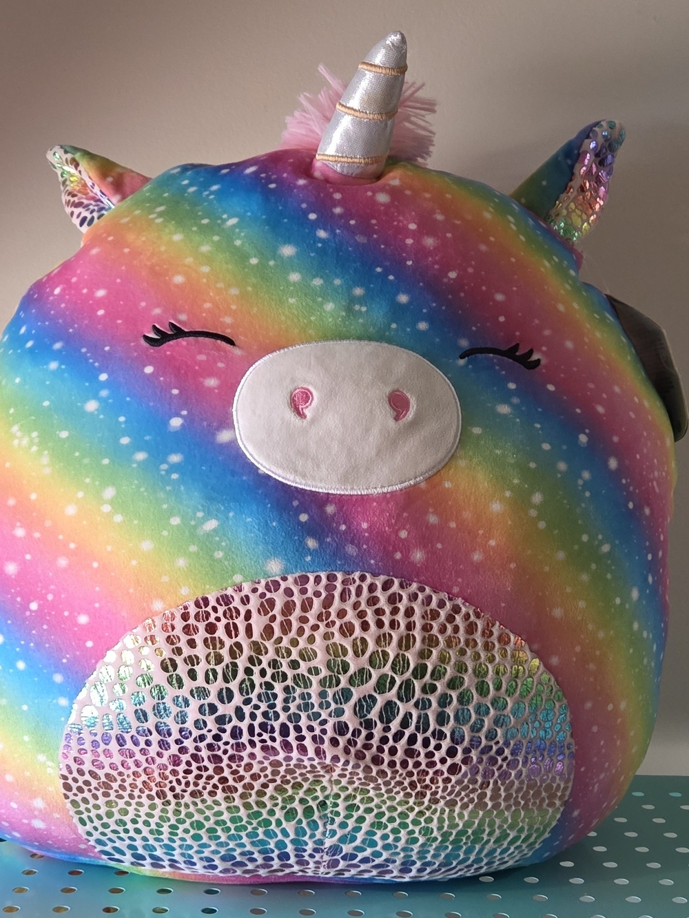 Squishmallows Rainbow Unicorn Plush - Pink Blue Green Yellow Purple